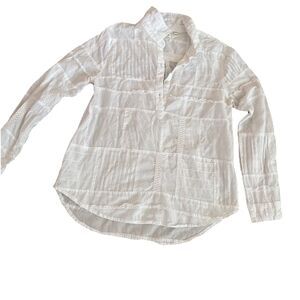Sundance Dylan White Boho Embroidery Western Soft Patchwork Long Sleeve Shirt Sm